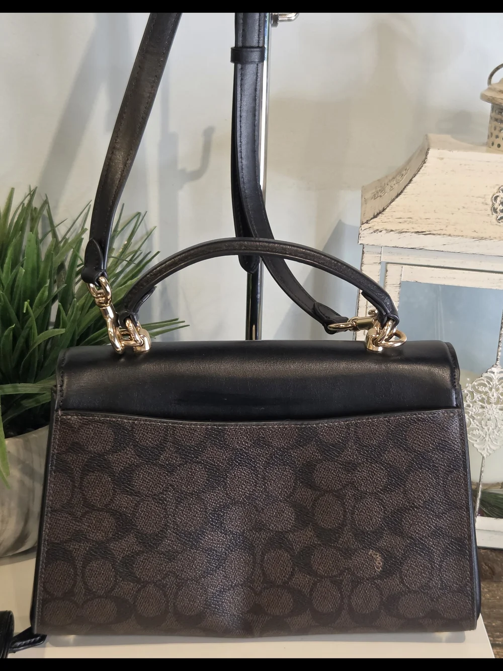 COACH Eliza Signature Canvas Top Handle Bag & Small Wallet